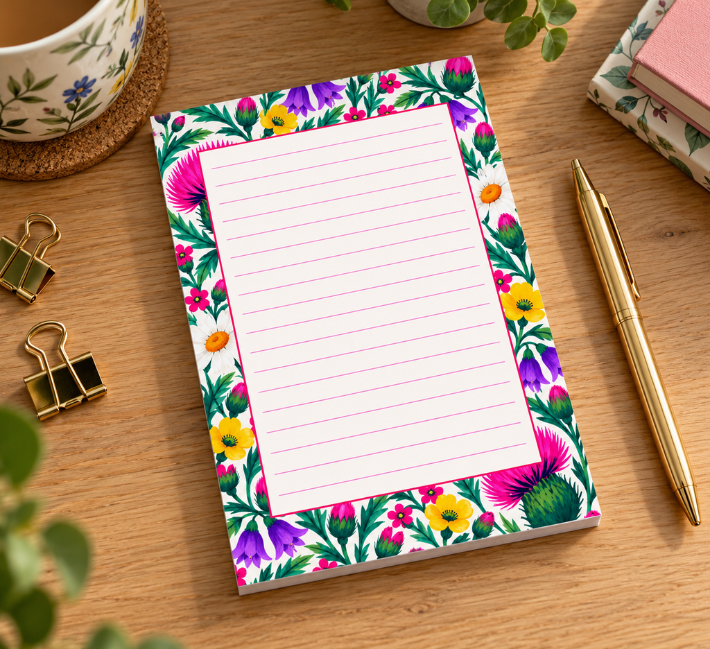 Thistle & Bell Collection Meadow Thistle Notebook – 6 × 9”