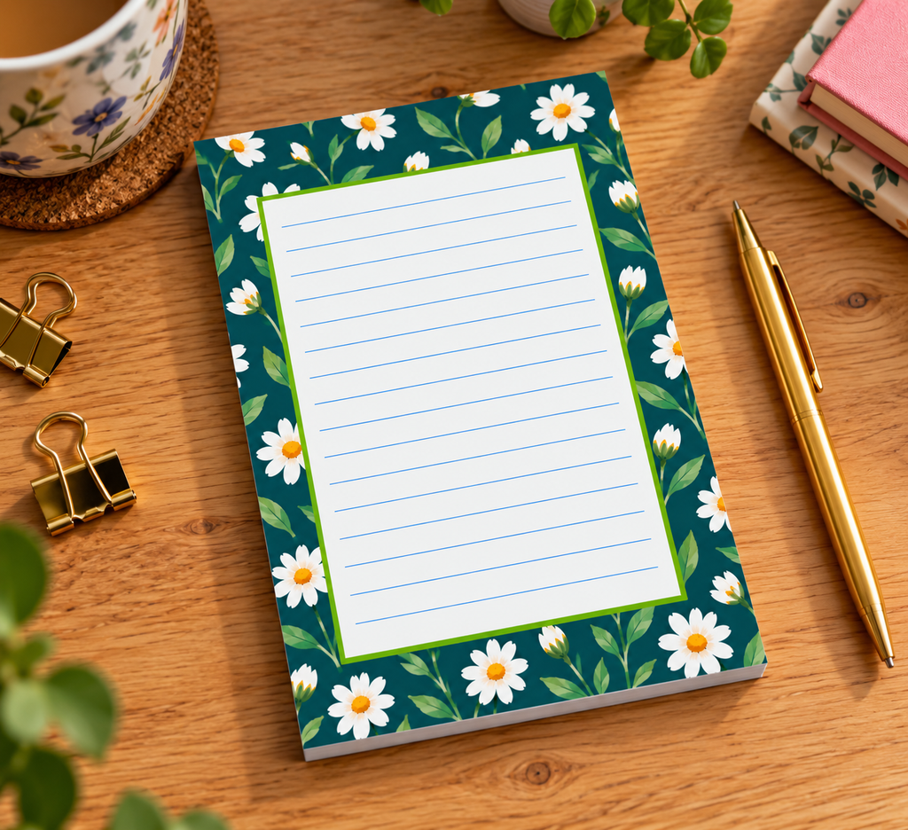Thistle & Bell Collection - Daisy Field A6 Note Pad, To Do List