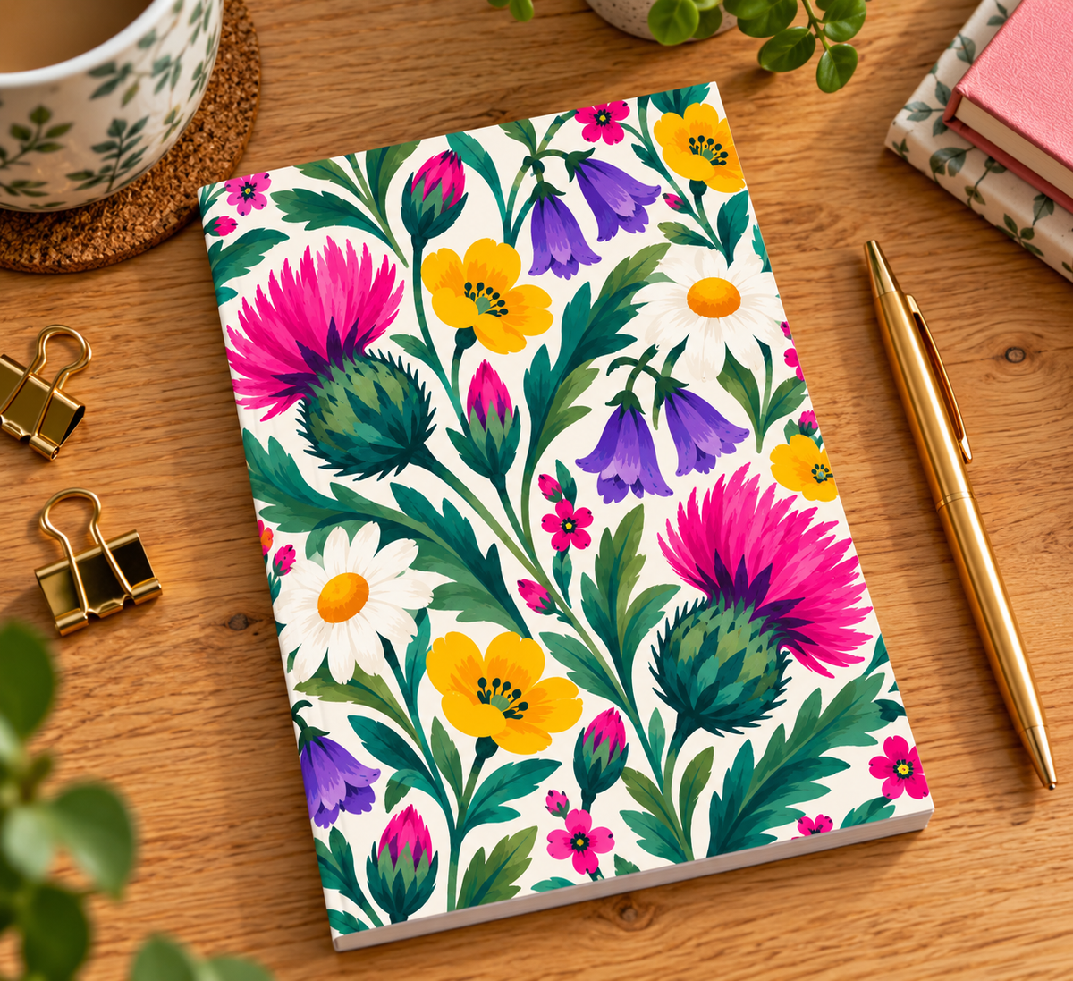Thistle & Bell Collection Meadow Thistle Notebook – 6 × 9”