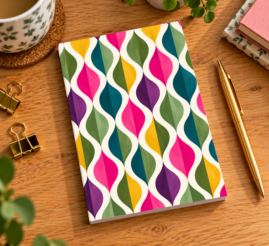 Thistle & Bell Collection Botanical Groove Notebook – 6 × 9”
