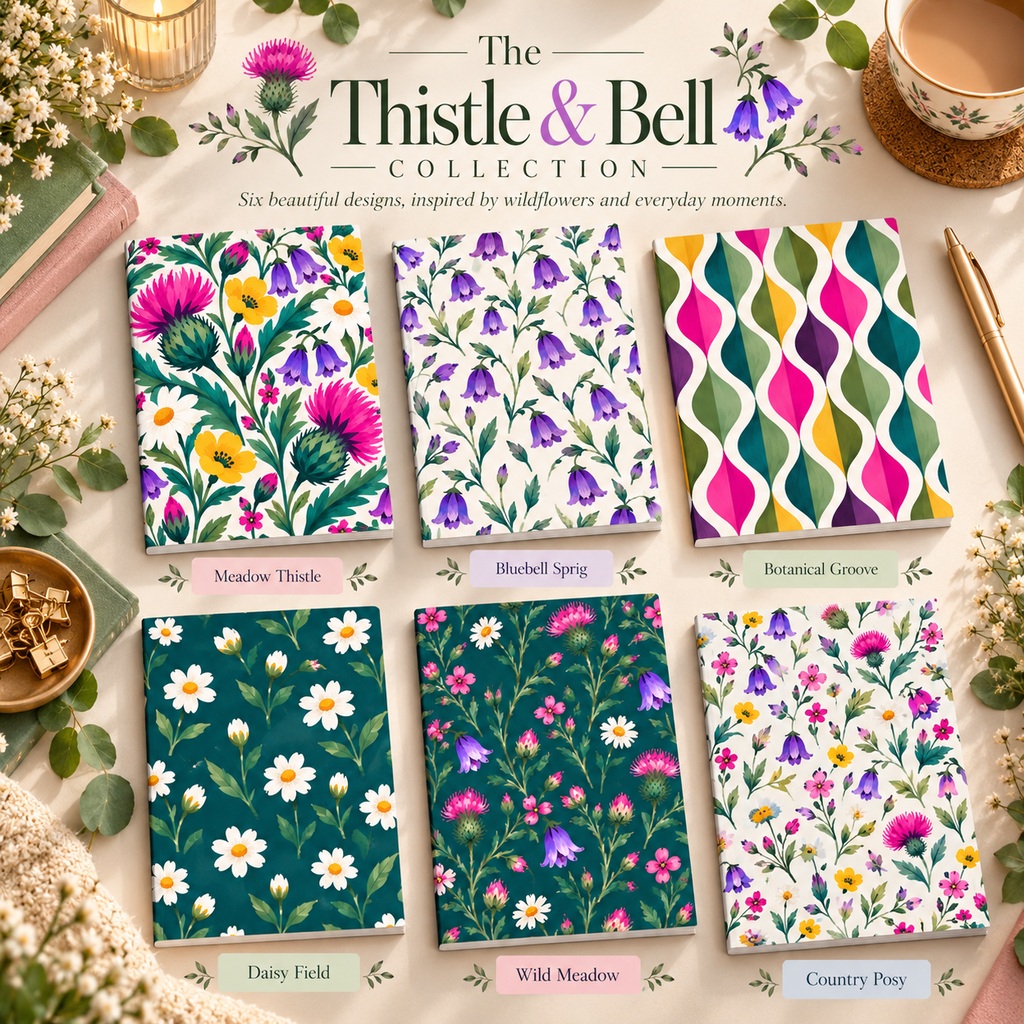 Thistle & Bell Collection Botanical Groove Notebook – 6 × 9”