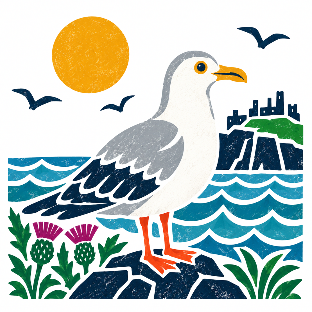 Bonnie Scotland Seagull- Greeting Card