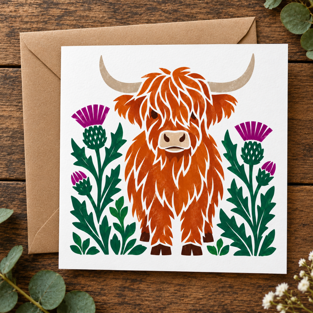 Bonnie Scotland Highland Cow - Greeting Card