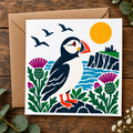Bonnie Scotland Scottish Puffin - Greeting Card