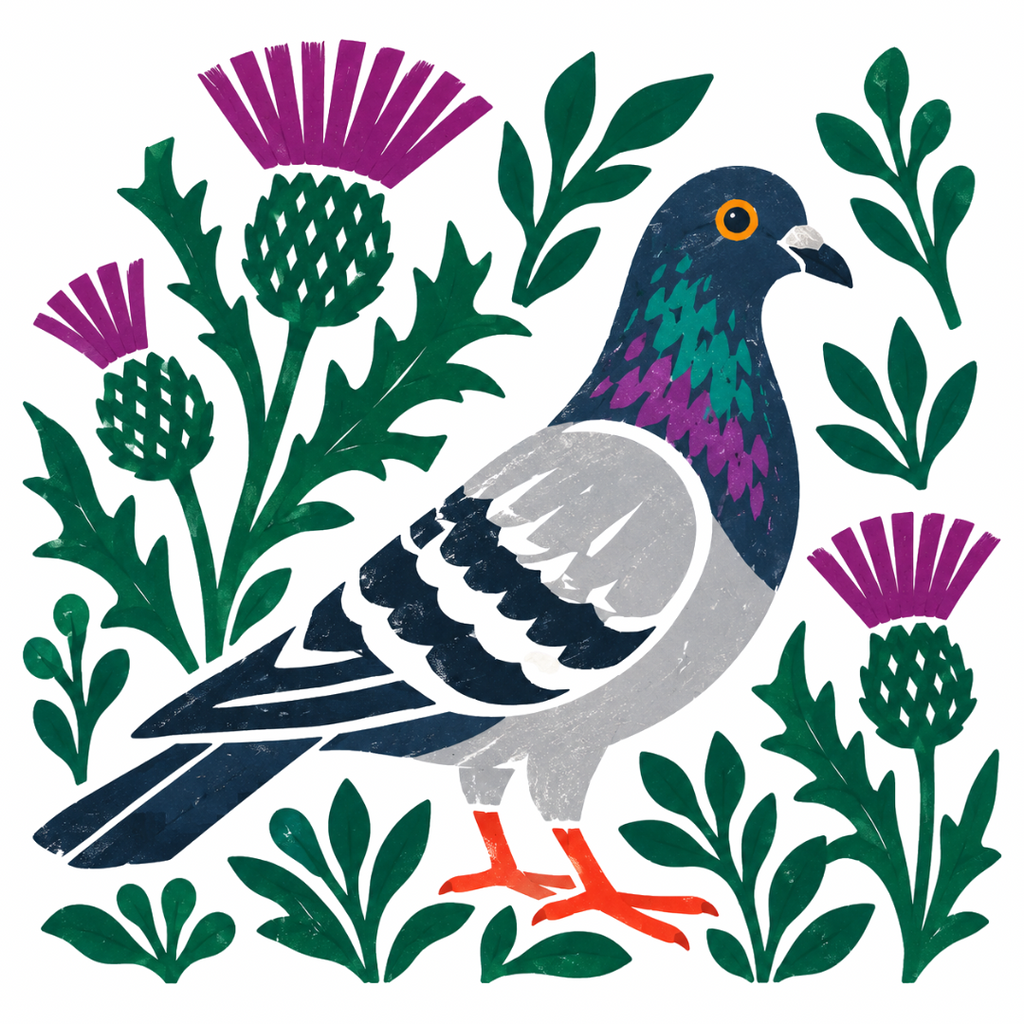 Bonnie Scotland Pigeon - Greeting Card