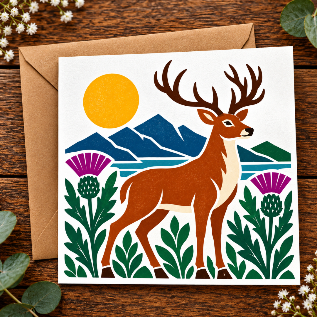 Bonnie Scotland - 
Scottish Stag Greeting Card