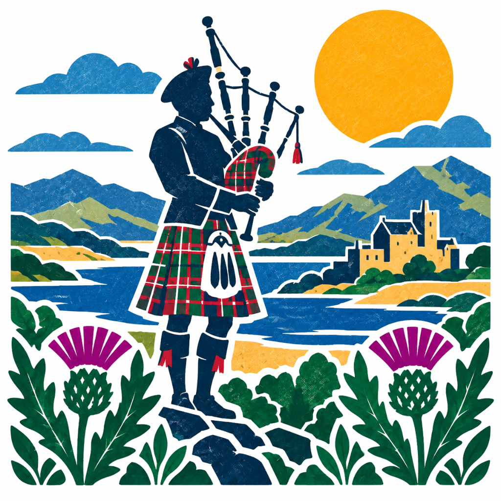 Bonnie Scotland - 
Highland Piper Greeting Card