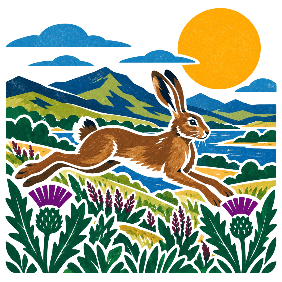Bonnie Scotland - 
Highland Hare Greeting Card