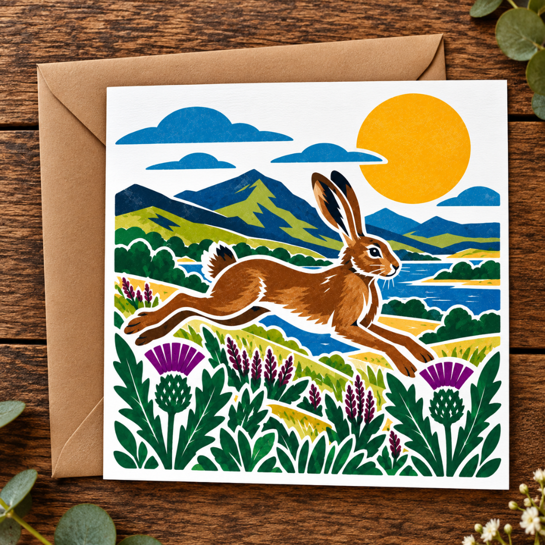 Bonnie Scotland - 
Highland Hare Greeting Card