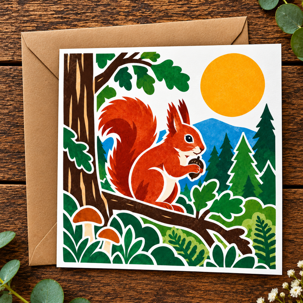 Bonnie Scotland - 
Red Squirrel  Greeting Card