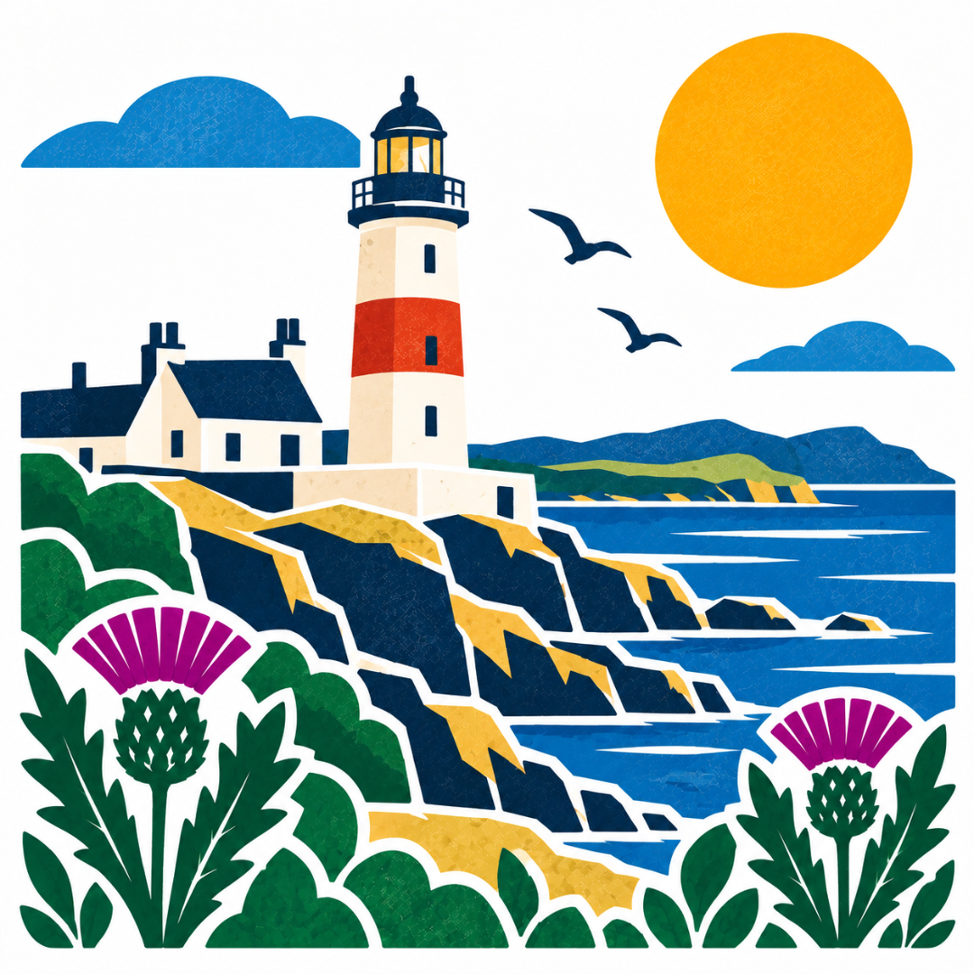 Bonnie Scotland - 
Scottish Lighthouse  Greeting Card