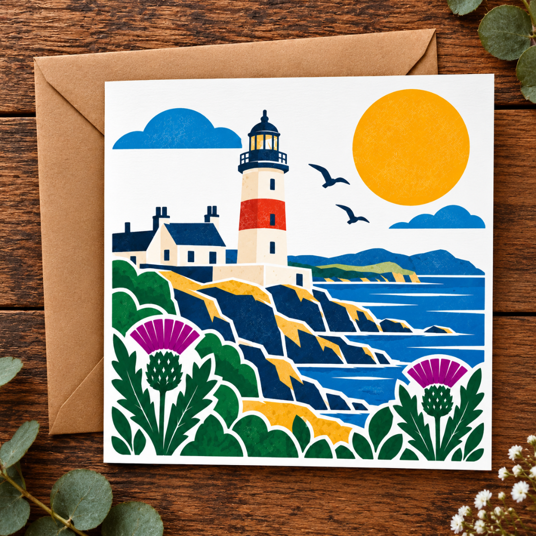 Bonnie Scotland - 
Scottish Lighthouse  Greeting Card