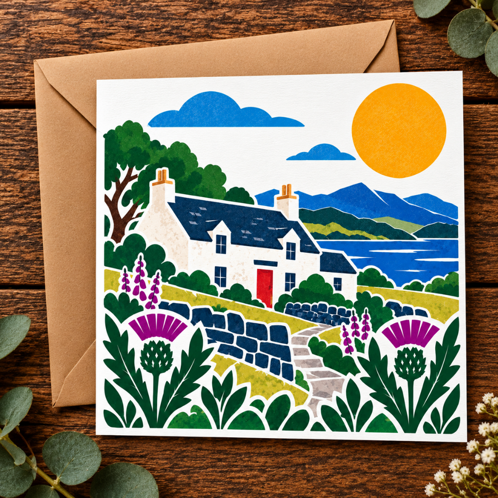 Bonnie Scotland - 
Scottish Cottage Greeting Card