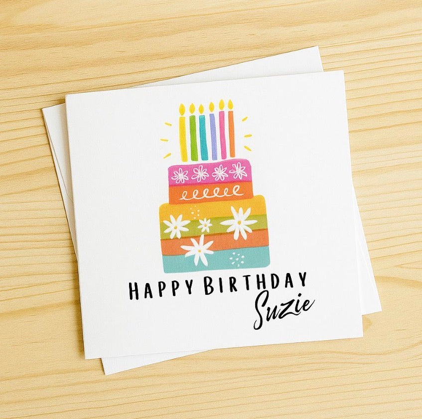 Personalised Birthday Cake Card