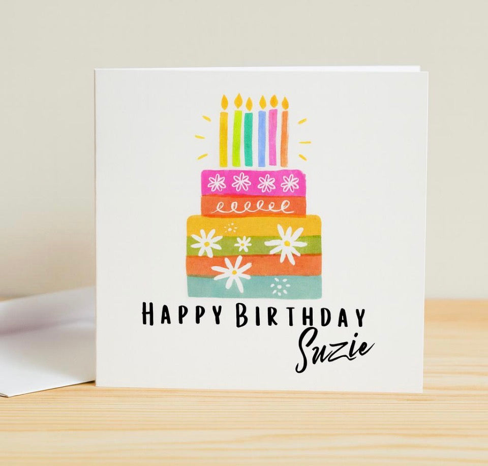 Personalised Birthday Cake Card