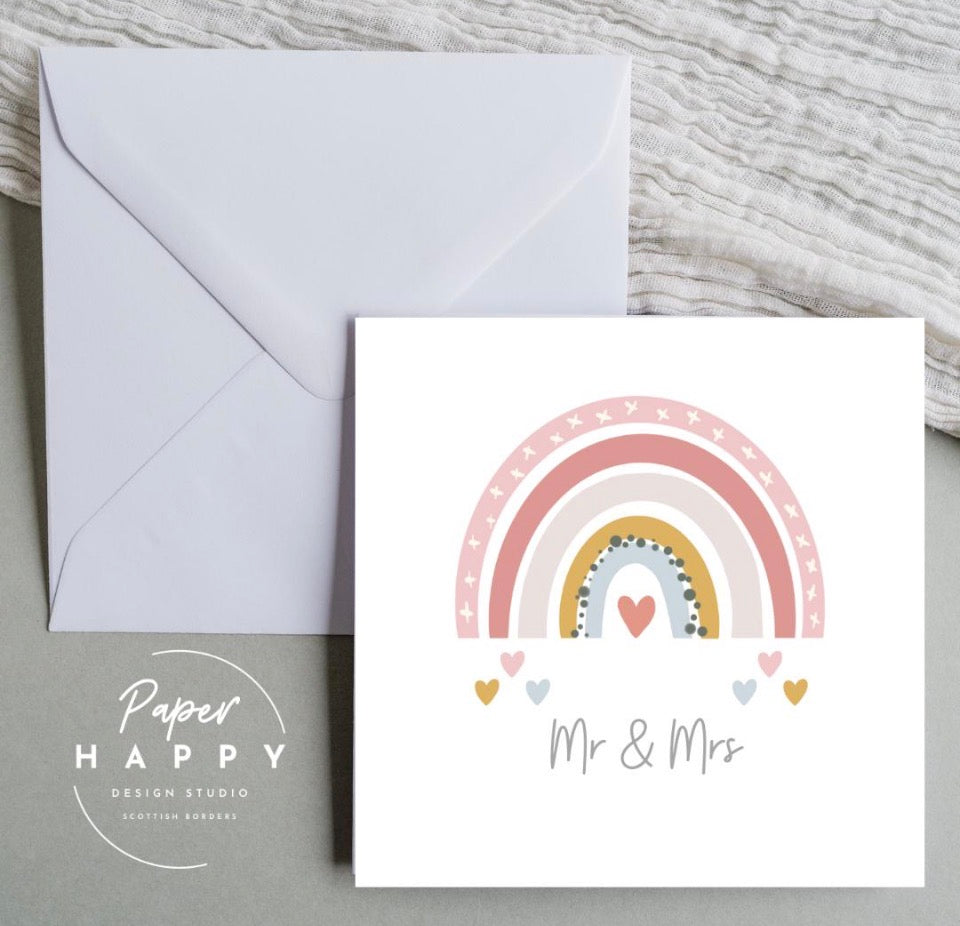 Rainbow Wedding Congratulations Card
