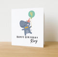 Personalised Hippo Birthday Card
