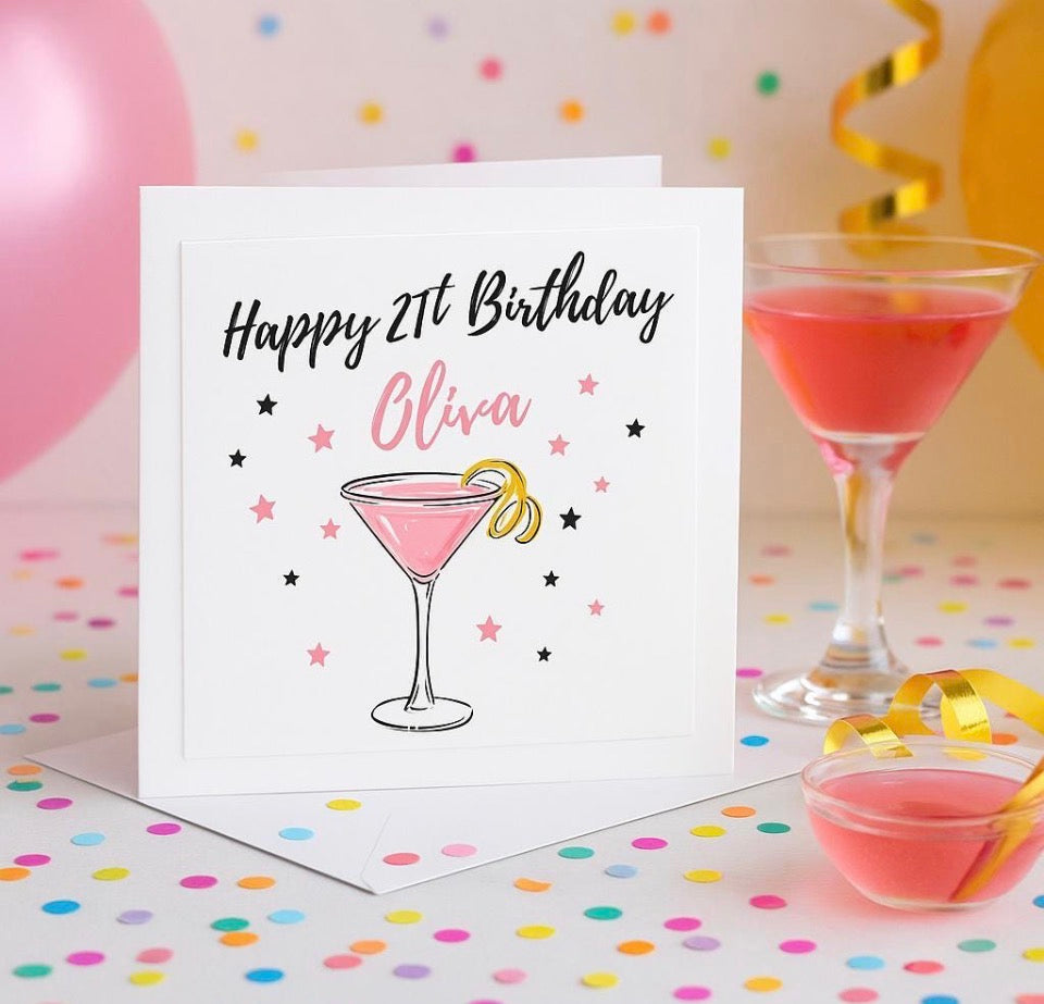Personalised 21st Birthday Card