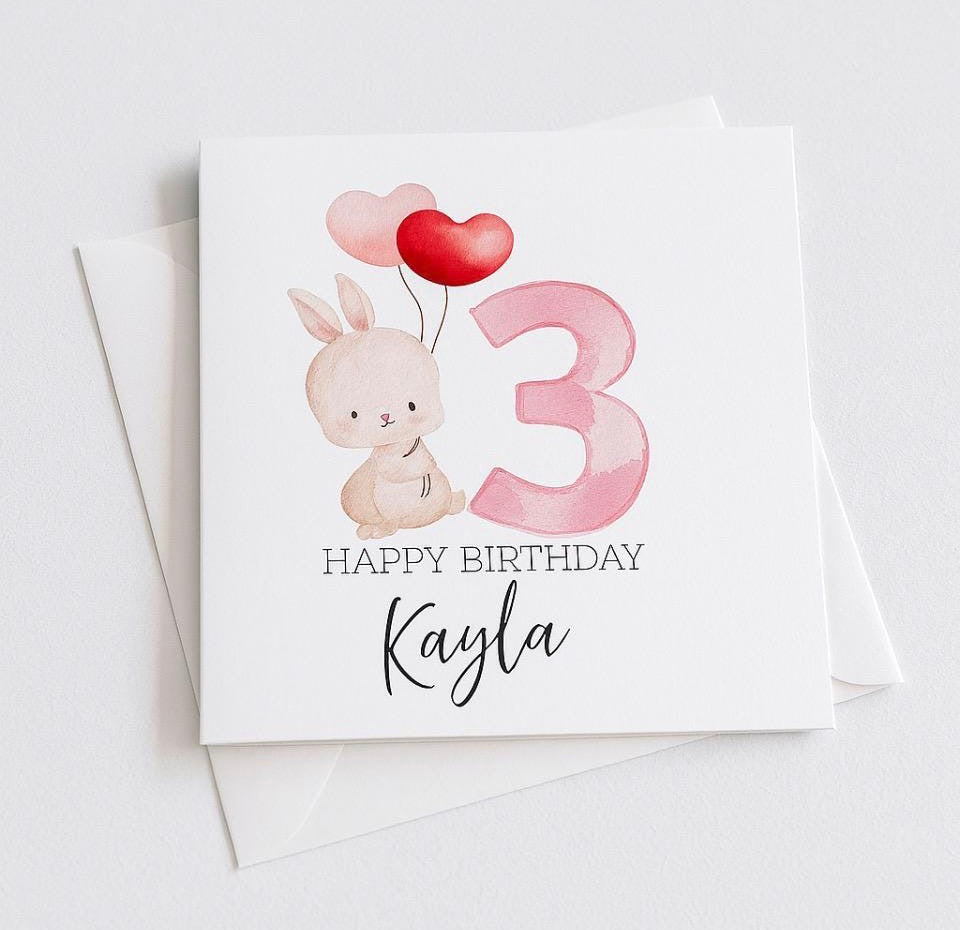 Personalised 3rd Birthday Card