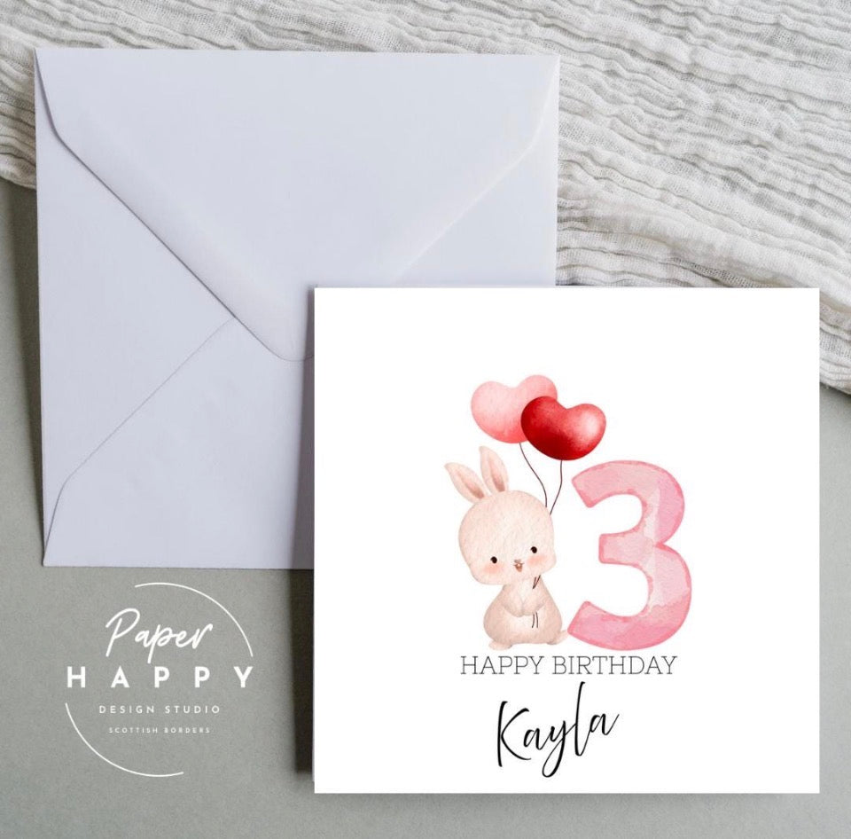Personalised 3rd Birthday Card