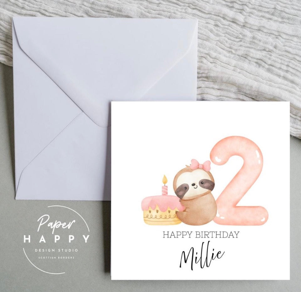 Personalised 2nd Birthday Card