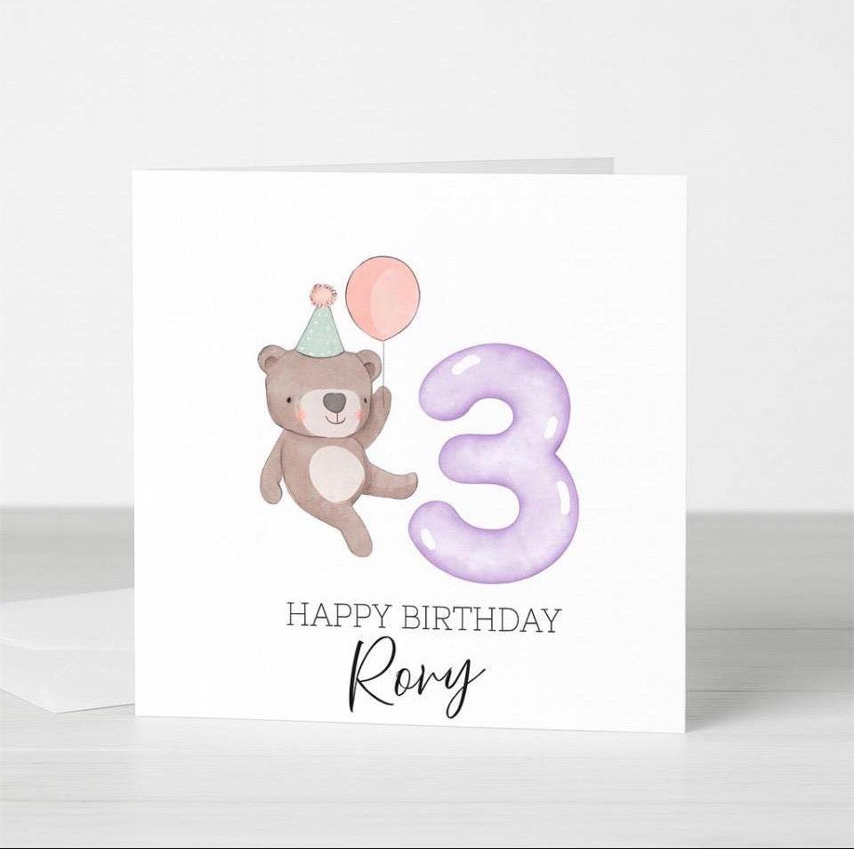 Personalised 3rd Birthday Card
