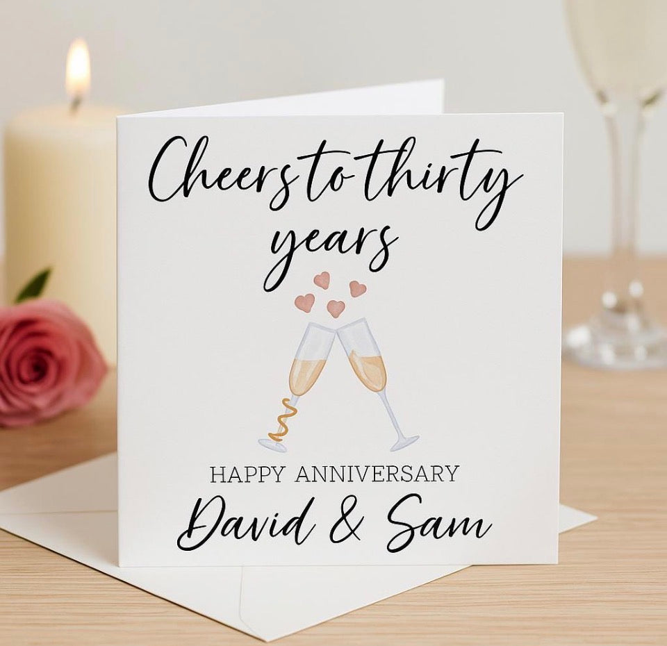 Personalised 30th Anniversary Card