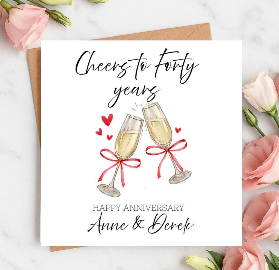Personalised 40th Anniversary Card