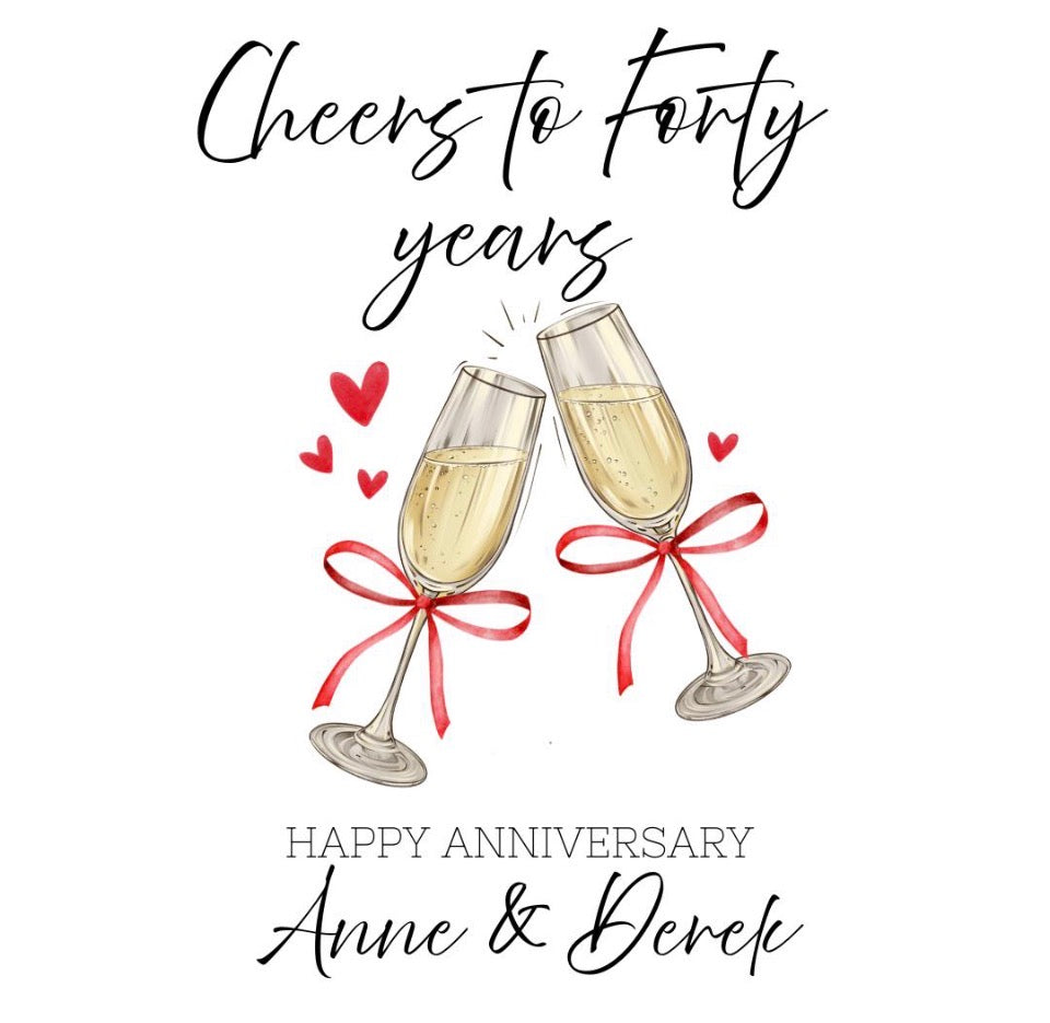 Personalised 40th Anniversary Card