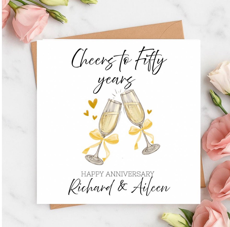 Personalised 50th Anniversary Card